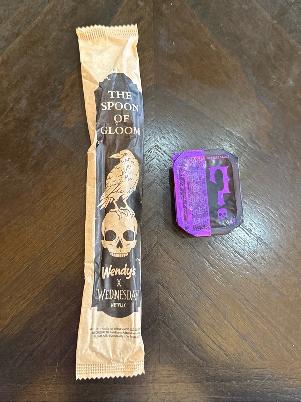 Wendy's x Wednesday Promotional Spoon & Sauce Packet